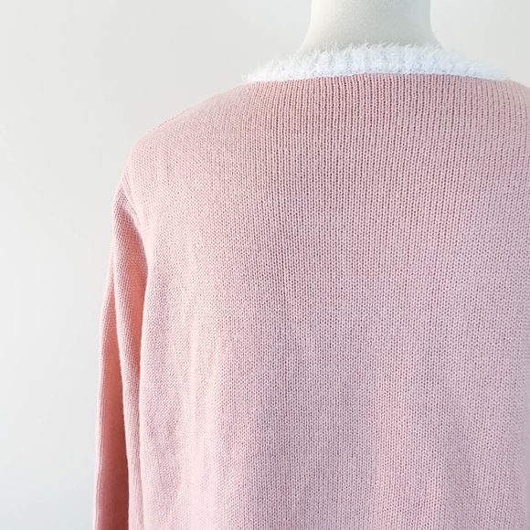 Meowy Christmas Crewneck Sweater Large Sequin Cat - Picture 5 of 6